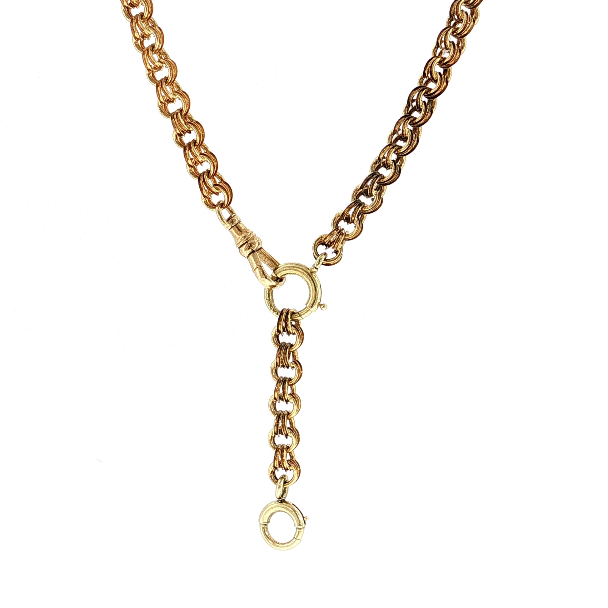 Antique Victorian Rolo Chain Necklace 14k Yellow Gold