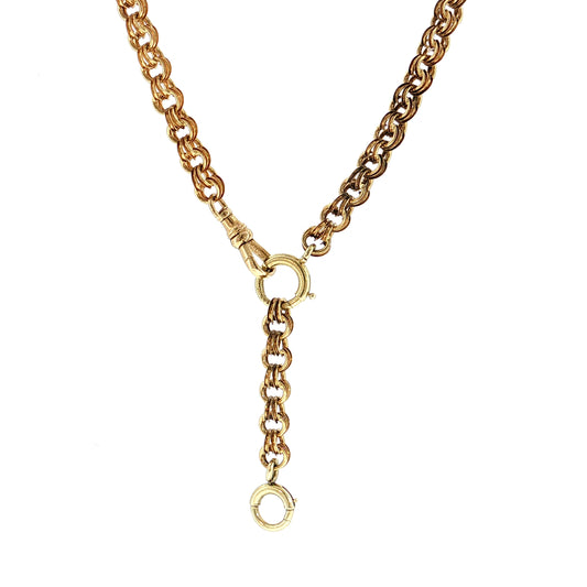 Antique Victorian Rolo Chain Necklace 14k Yellow Gold