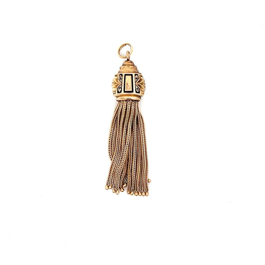 Antique Victorian Tassle Pendant in 14k Yellow Gold