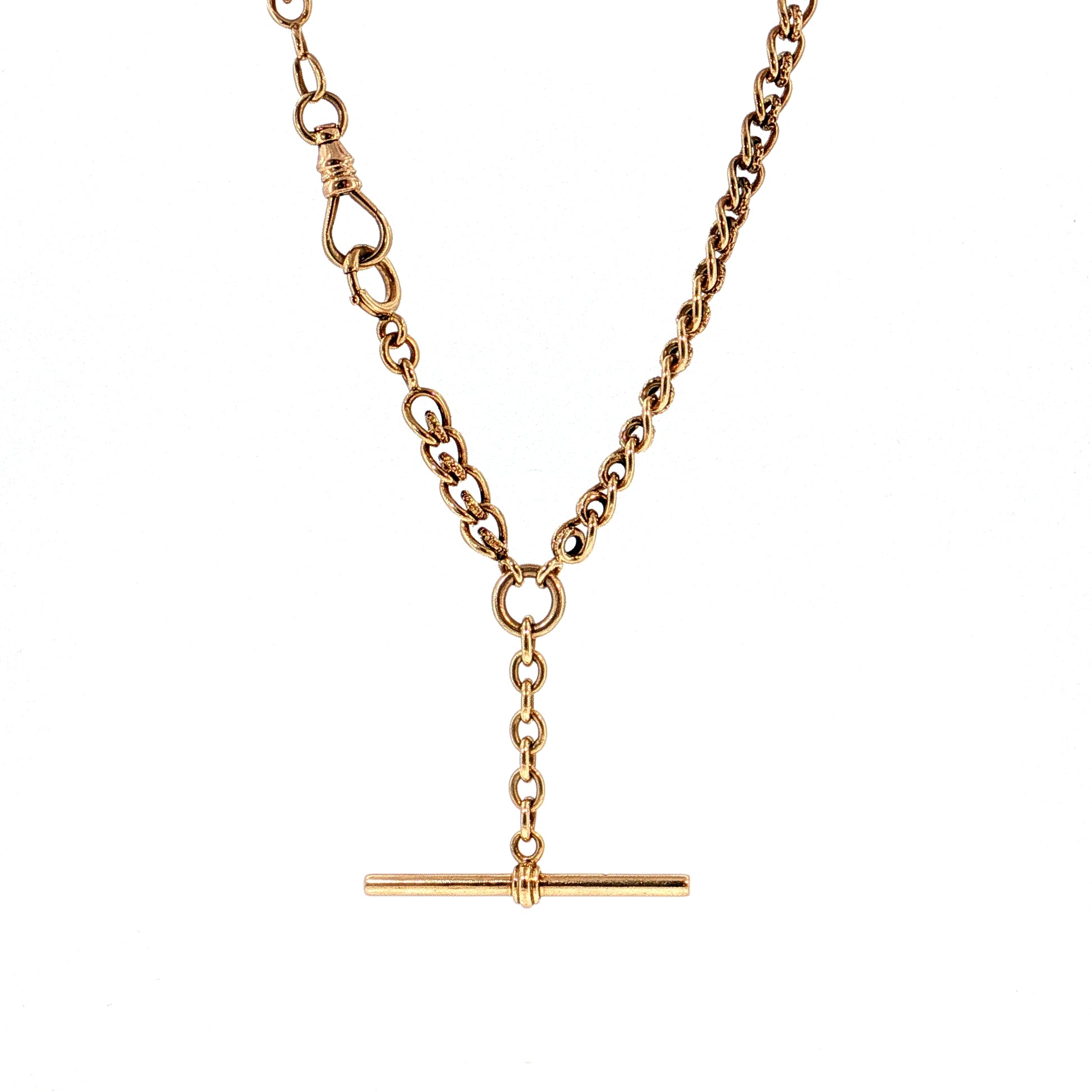 Antique Victorian Toggle Chain Necklace 12k Gold