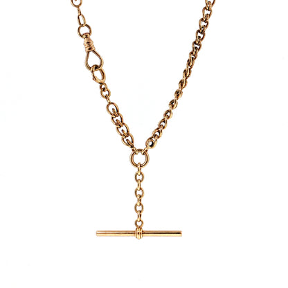 Antique Victorian Toggle Chain Necklace 12k Gold