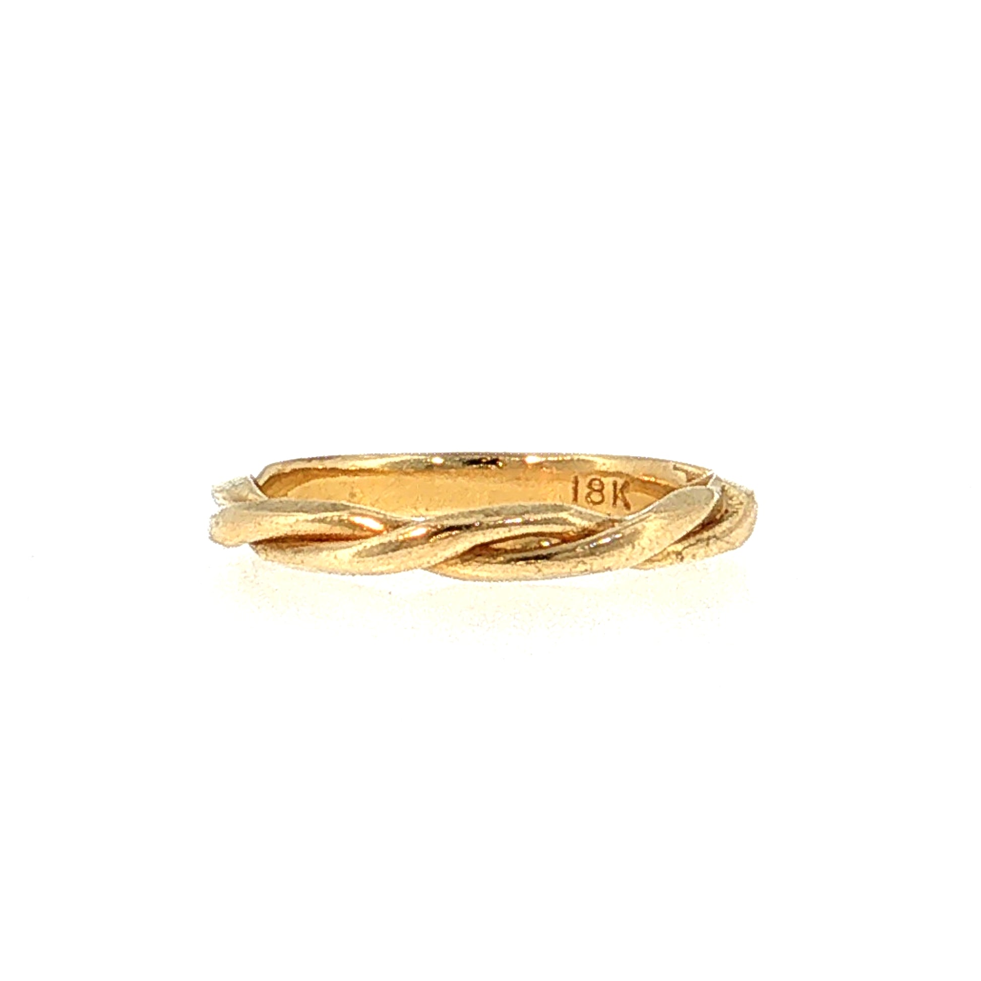 Braided Stacking Band 18k Yellow Gold
