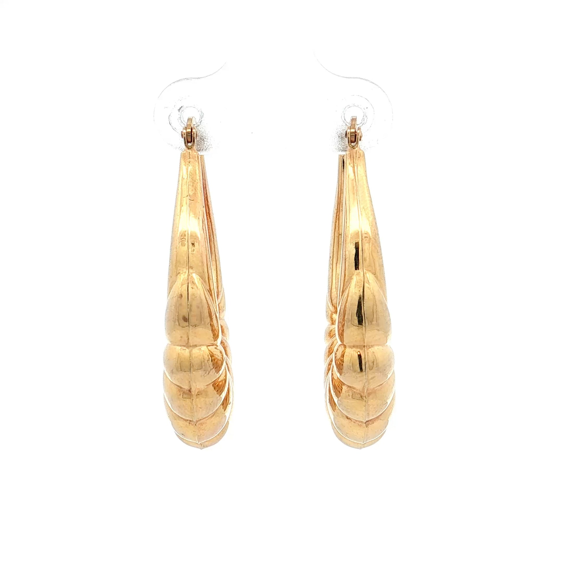 Bubble Scalloped Hoop Earrings 9k Yellow Gold