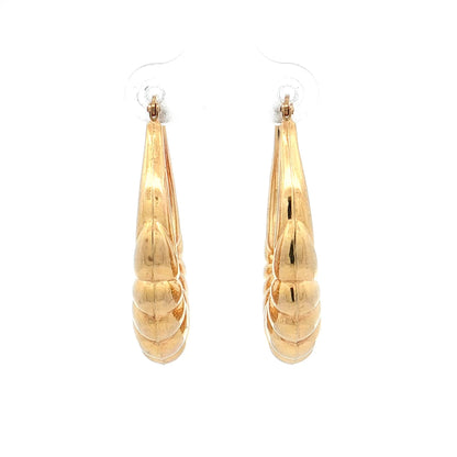 Bubble Scalloped Hoop Earrings 9k Yellow Gold