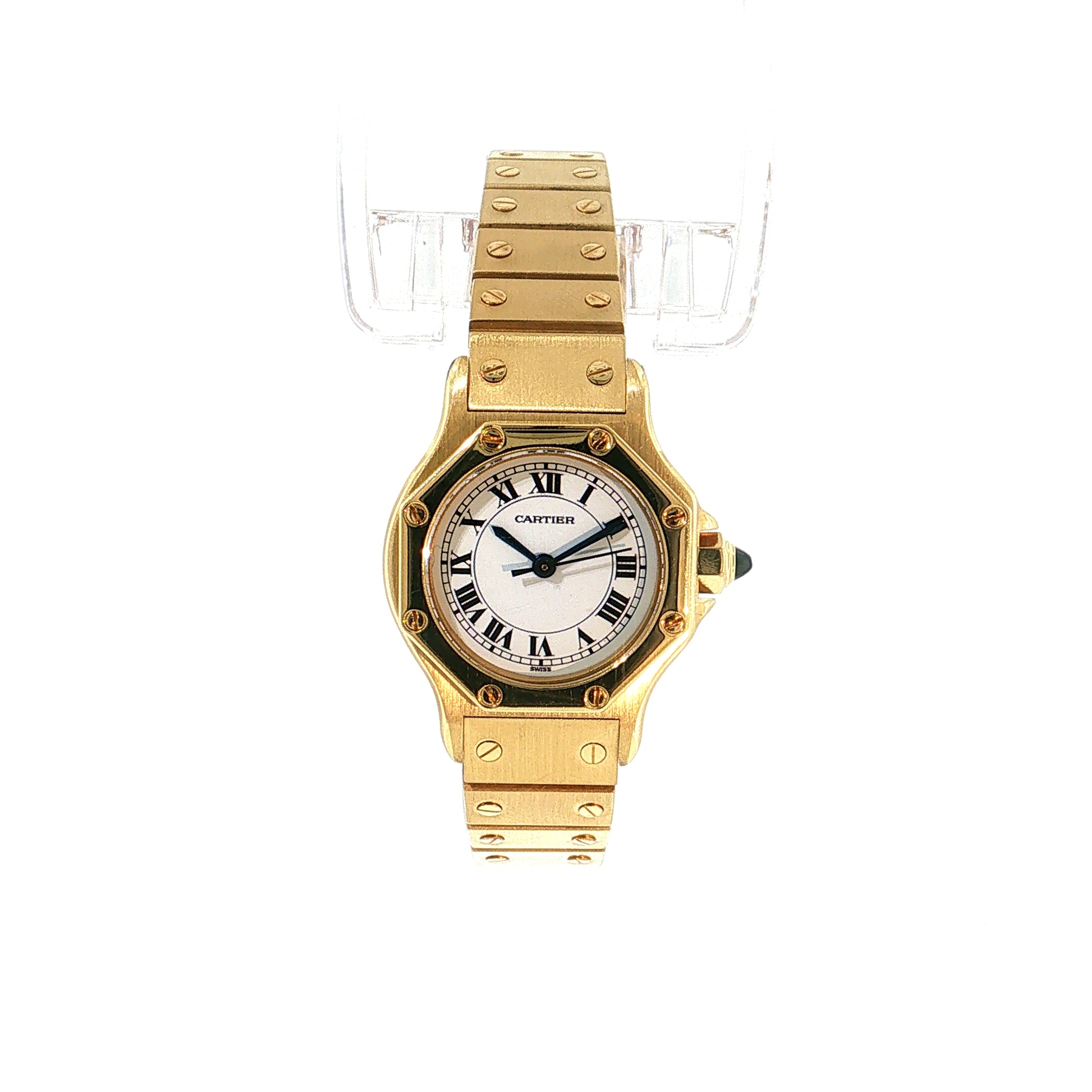 Cartier Santos Octagon Watch Automatic 18k Yellow Gold