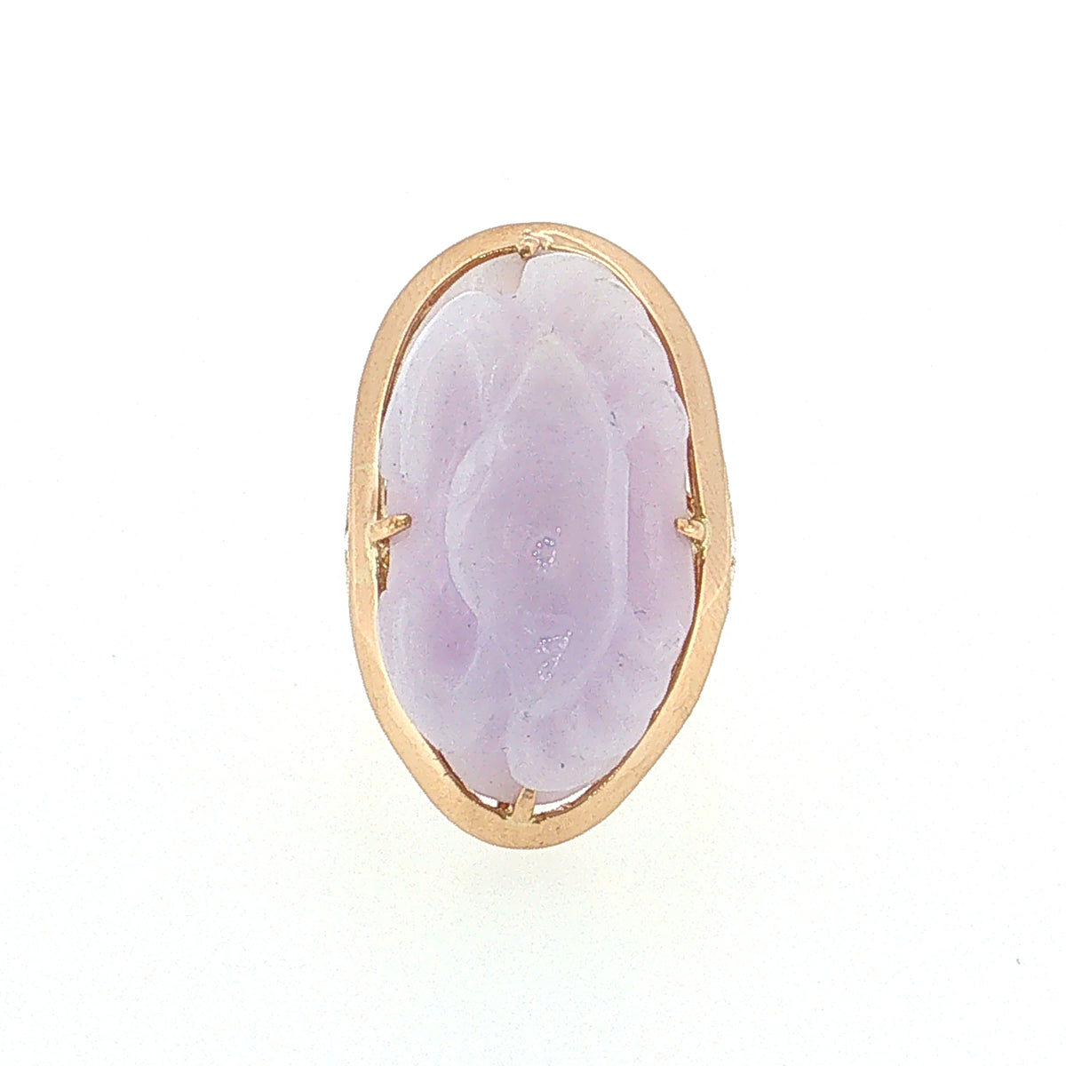 Carved Lavender Jadeite Crab Cocktail Ring 14k