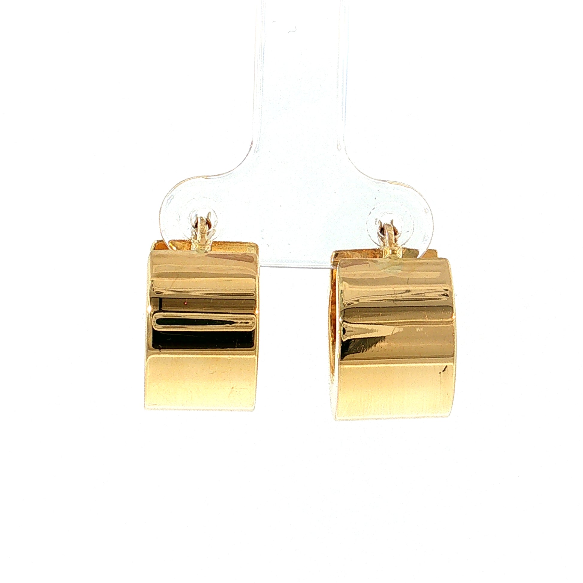 Chunky Huggie Hoop Earrings 18k Yellow Gold