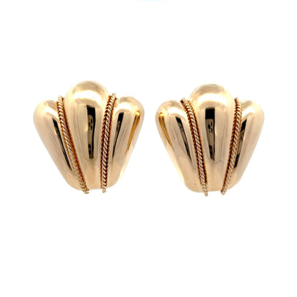 Chunky Textured Stud Earrings in 14k Yellow Gold