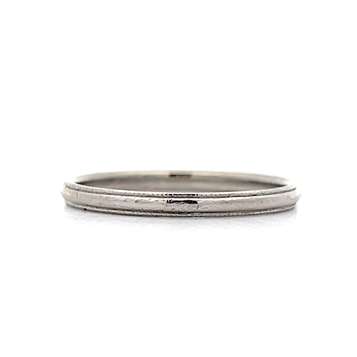 Classic Art Deco Simple Wedding Band in Platinum