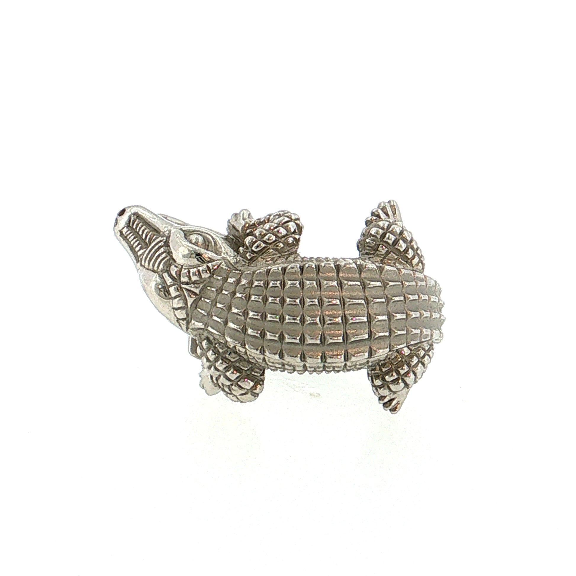 Coiled Alligator Cocktail Ring Platinum