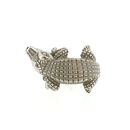 Coiled Alligator Cocktail Ring Platinum