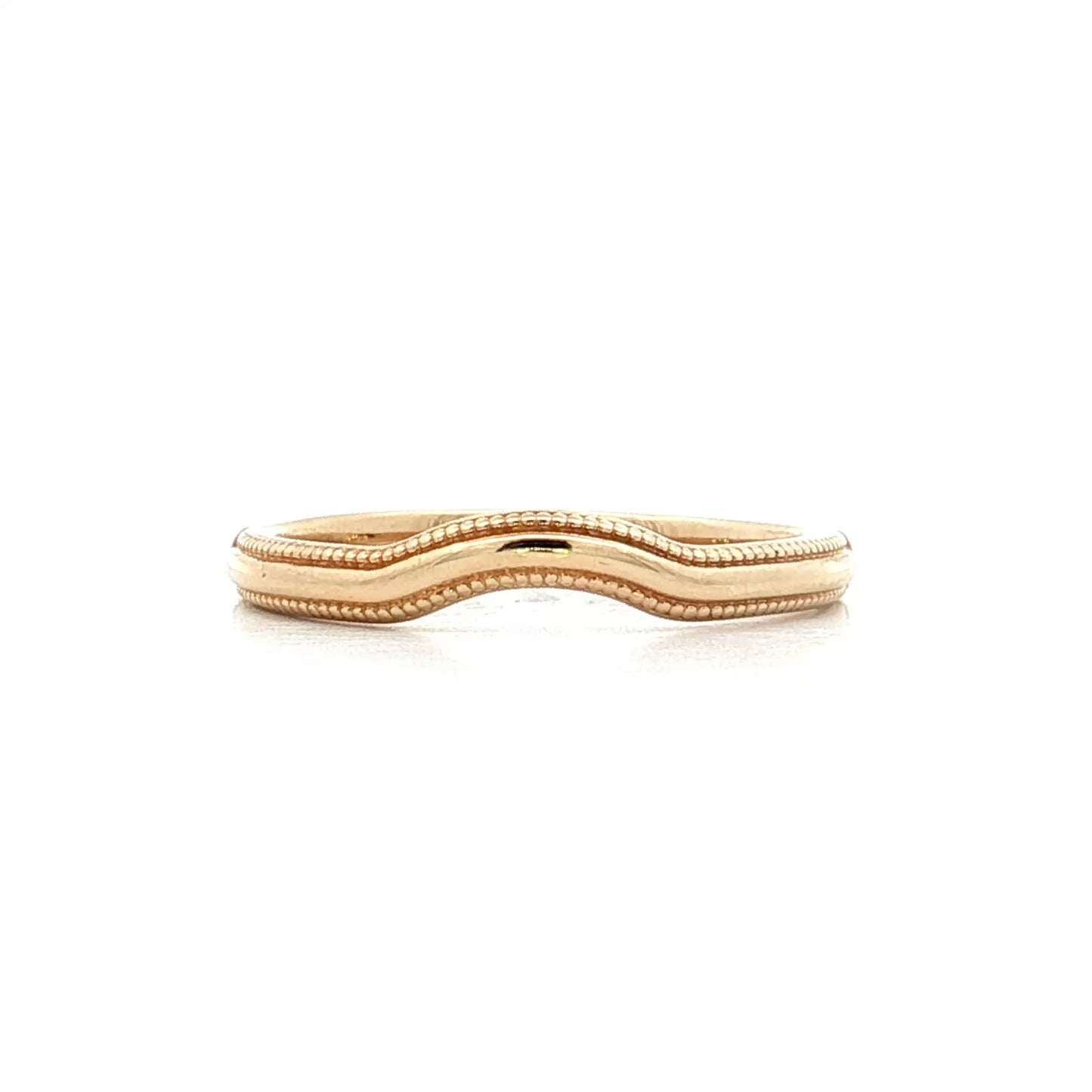 Contour Milgrain Wedding Band in 14k Yellow Gold