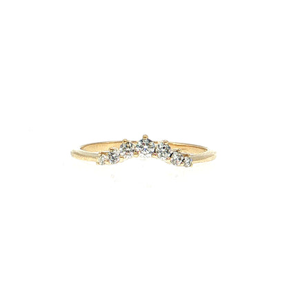 Contoured Diamond Tiara Wedding Band 14k Yellow Gold