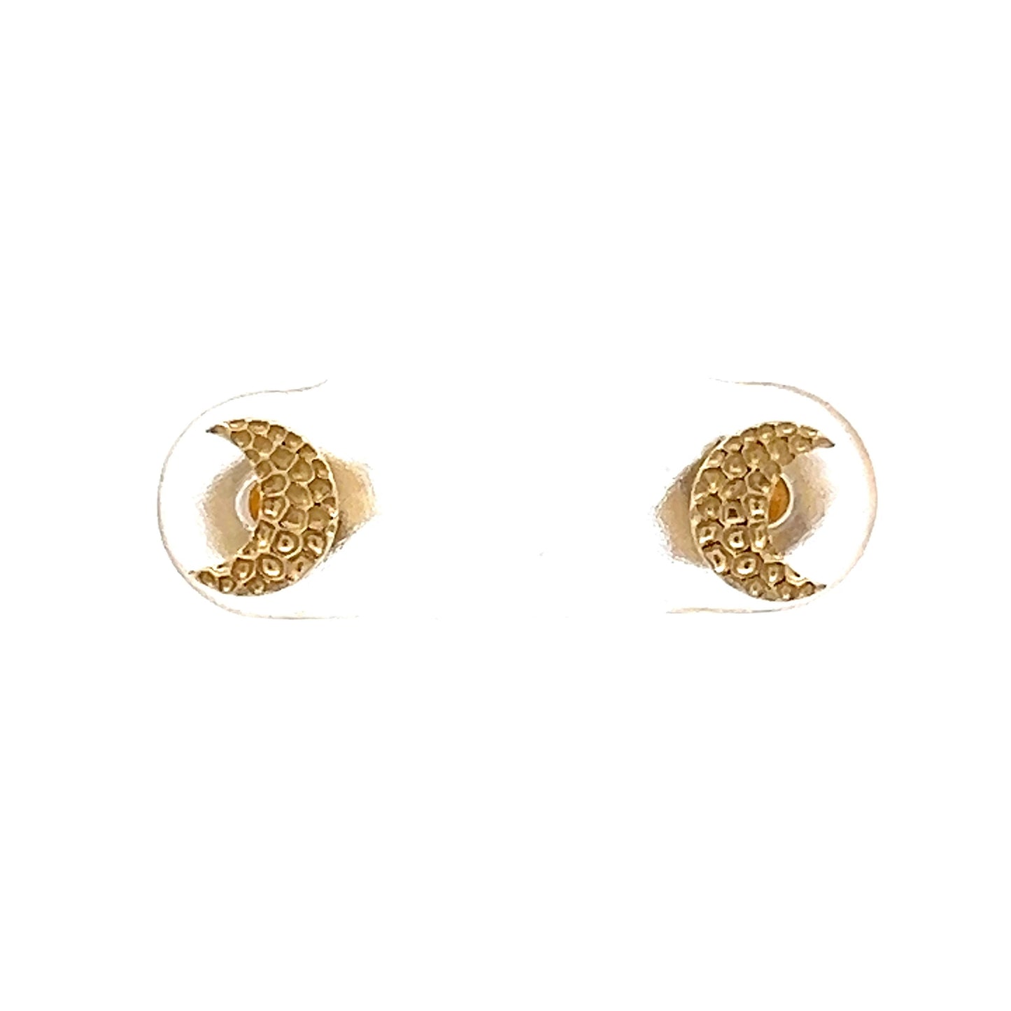 Crescent Moon Stud Earrings in 14k Yellow Gold
