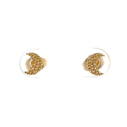 Crescent Moon Stud Earrings in 14k Yellow Gold