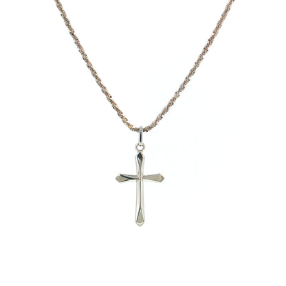 Cross Pendant Necklace 10k White Gold
