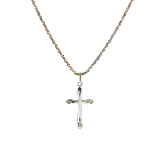 Cross Pendant Necklace 10k White Gold