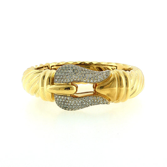 David Yurman Waverly Diamond Buckle Bangle 18k