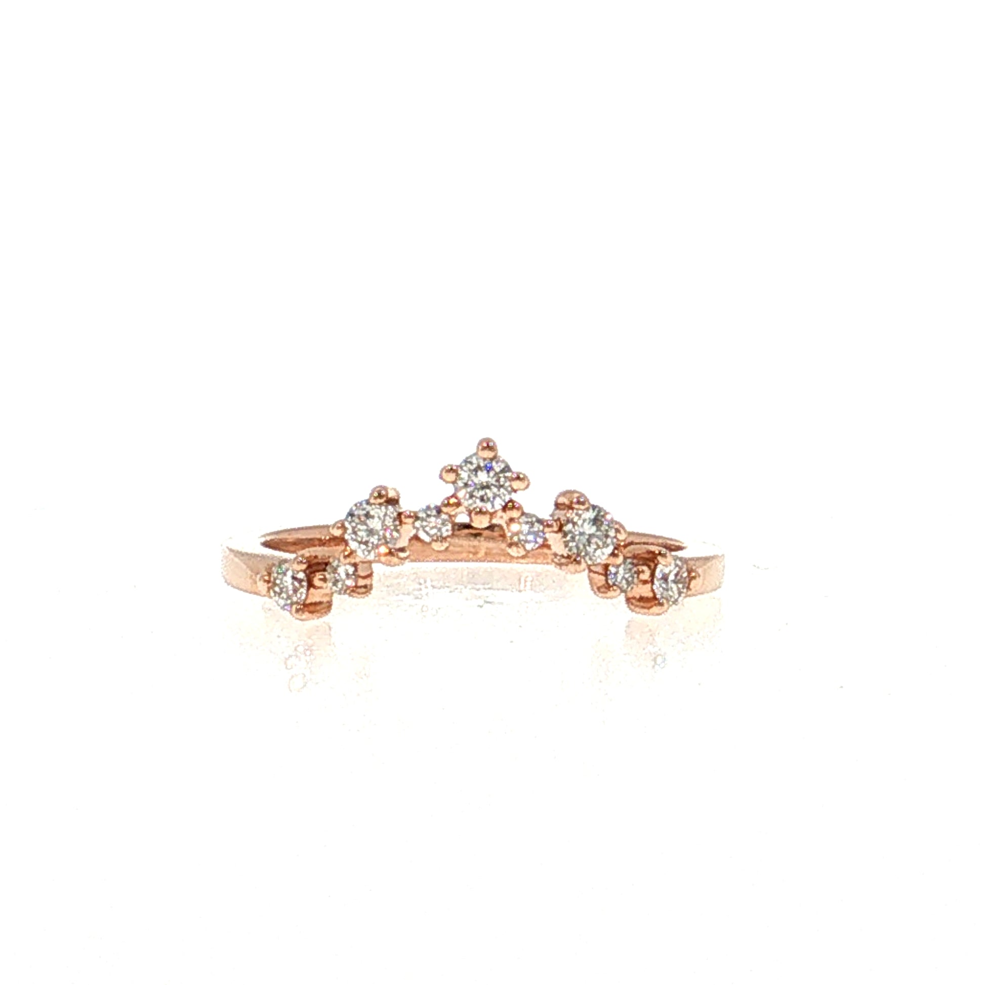 Diamond Contoured Wedding Band 14k Rose Gold