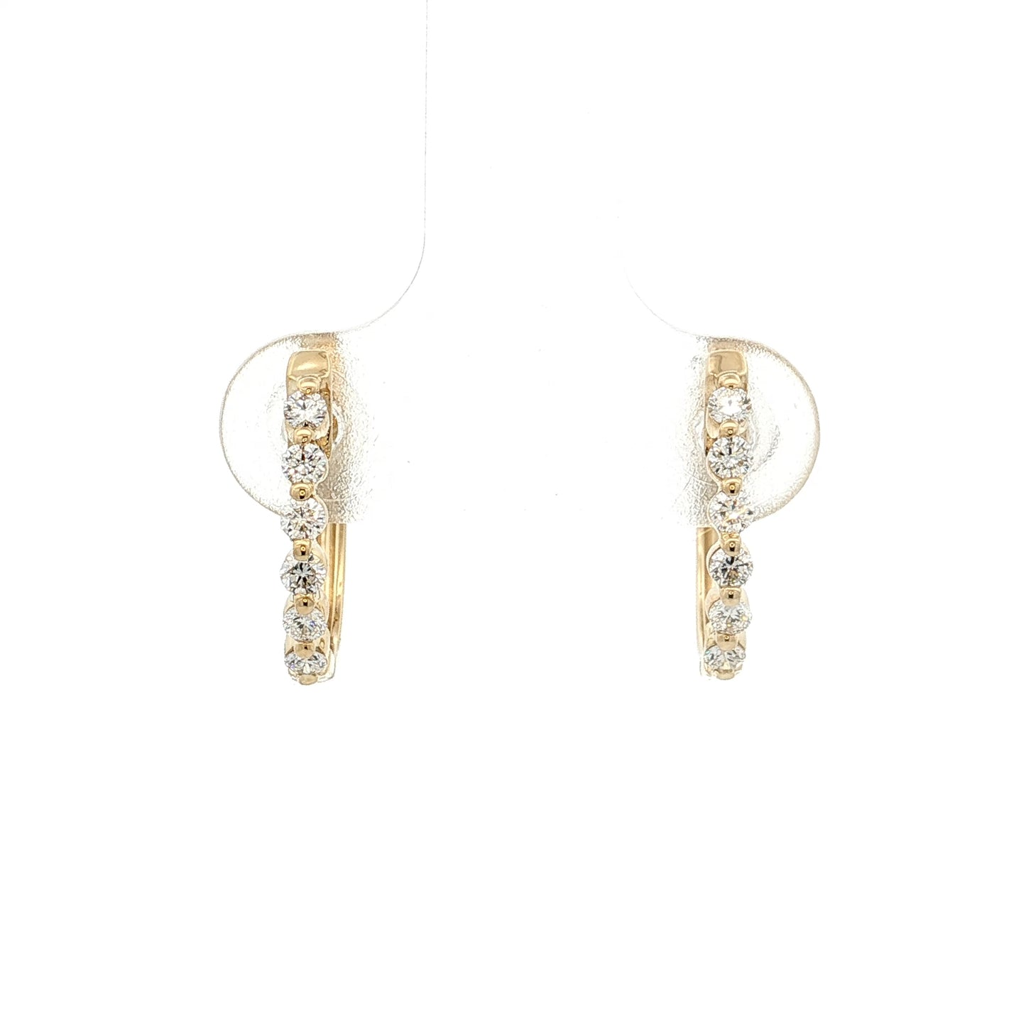 Diamond Hoop Earrings 14k Yellow Gold