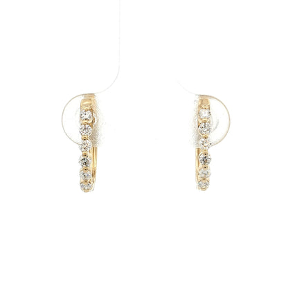 Diamond Hoop Earrings 14k Yellow Gold