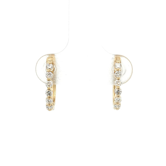 Diamond Hoop Earrings 14k Yellow Gold