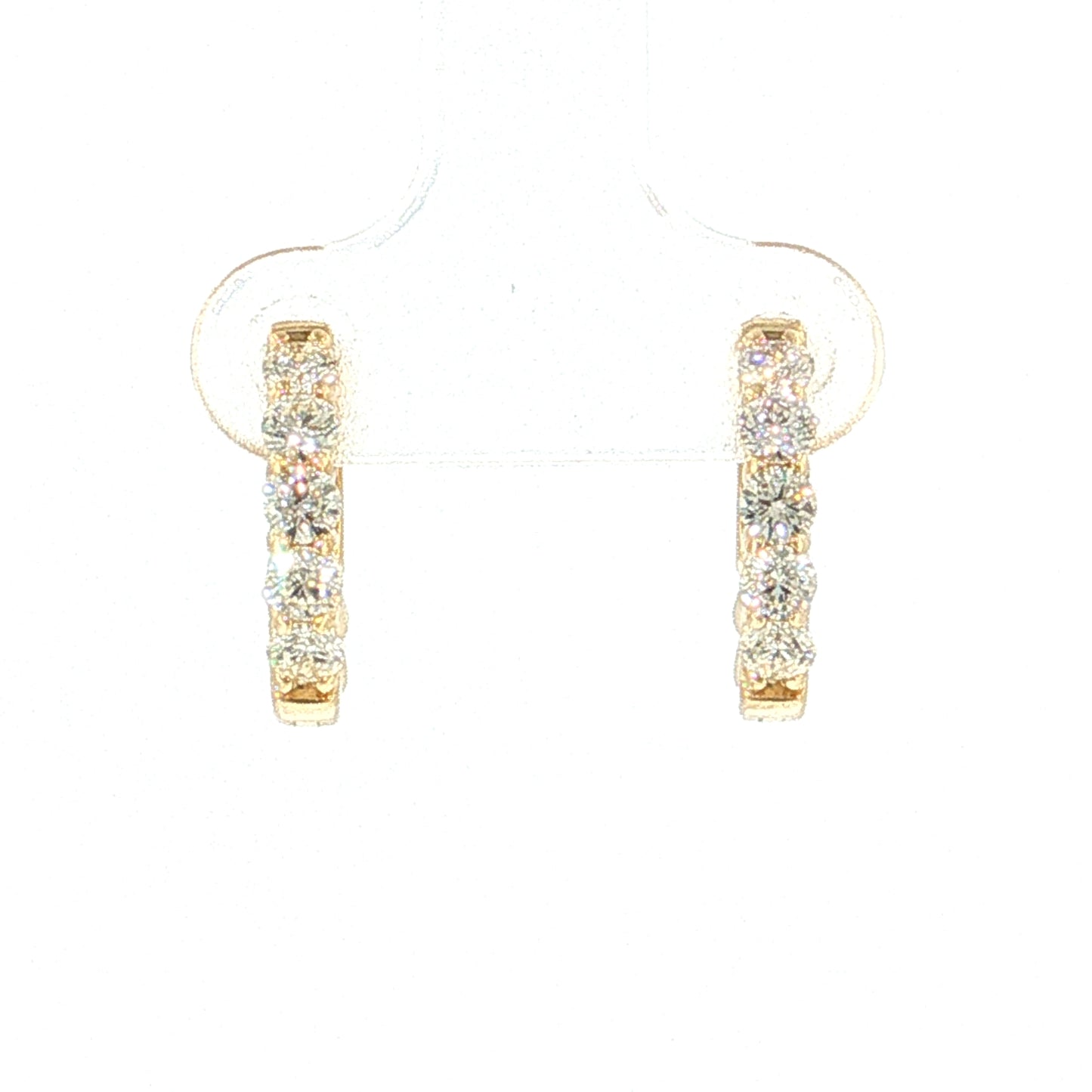 Diamond Huggie Hoop Earrings 14k Yellow Gold