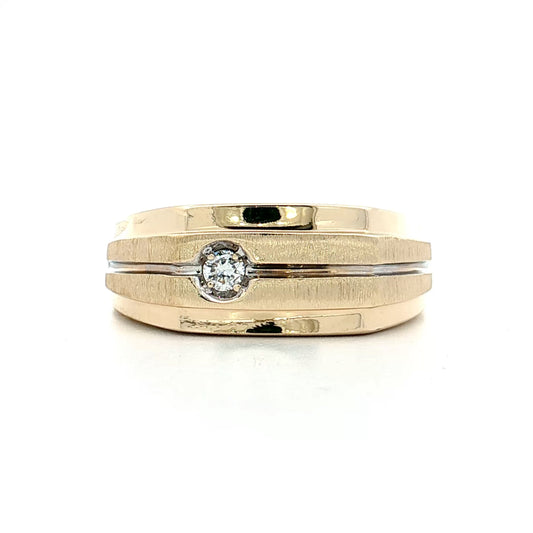 Diamond Men's Ring 10k Yellow Gold