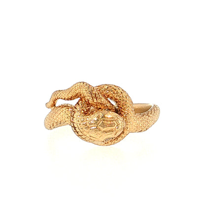 Diamond Snake Cocktail Ring 14k Yellow Gold