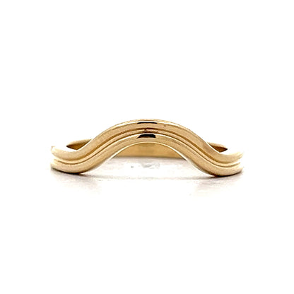 Double Ridged Contoured Wedding Band in 14k
