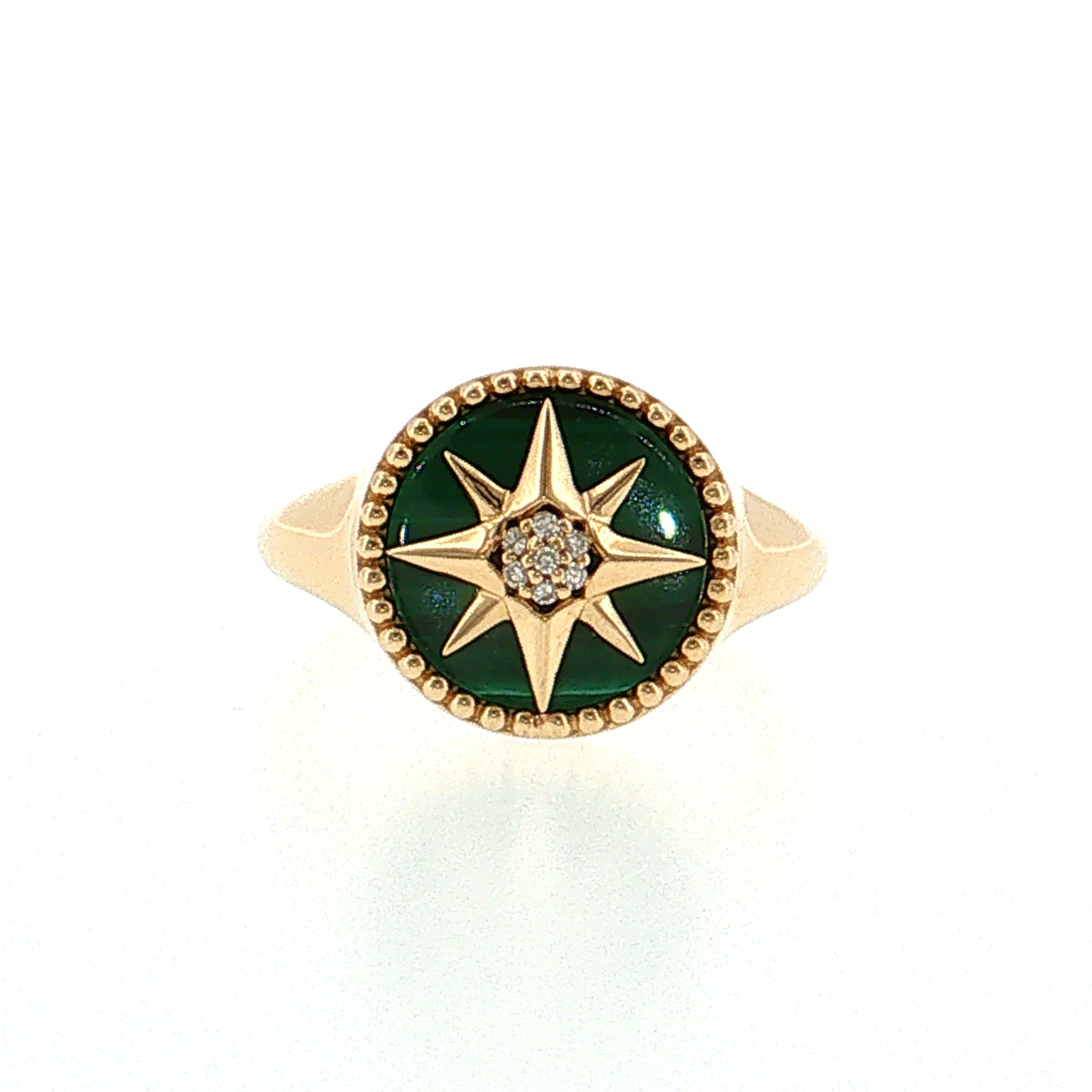 Effy Malachite Diamond Compass Cocktail Ring 14k
