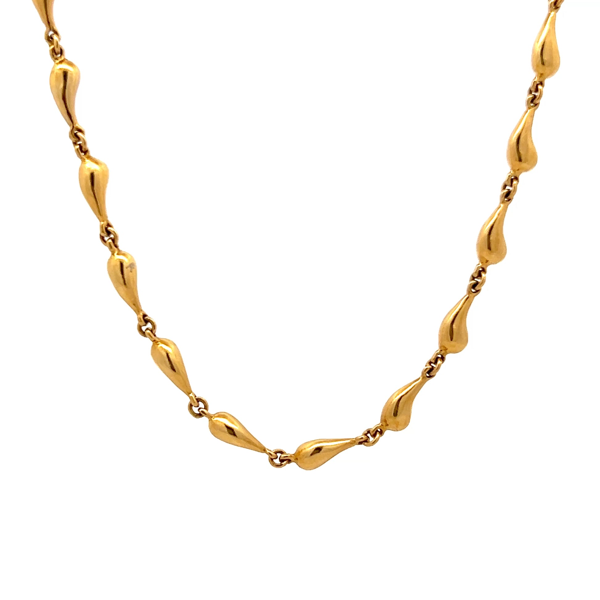 Elsa Peretti Teardrop Link Chain Necklace 18k