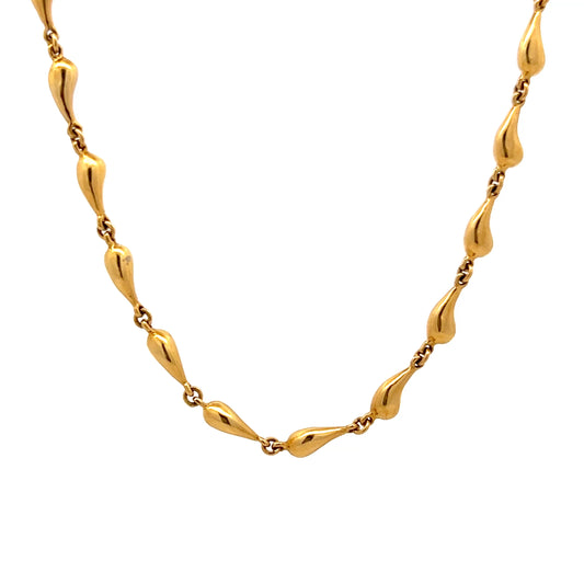 Elsa Peretti Teardrop Link Chain Necklace 18k