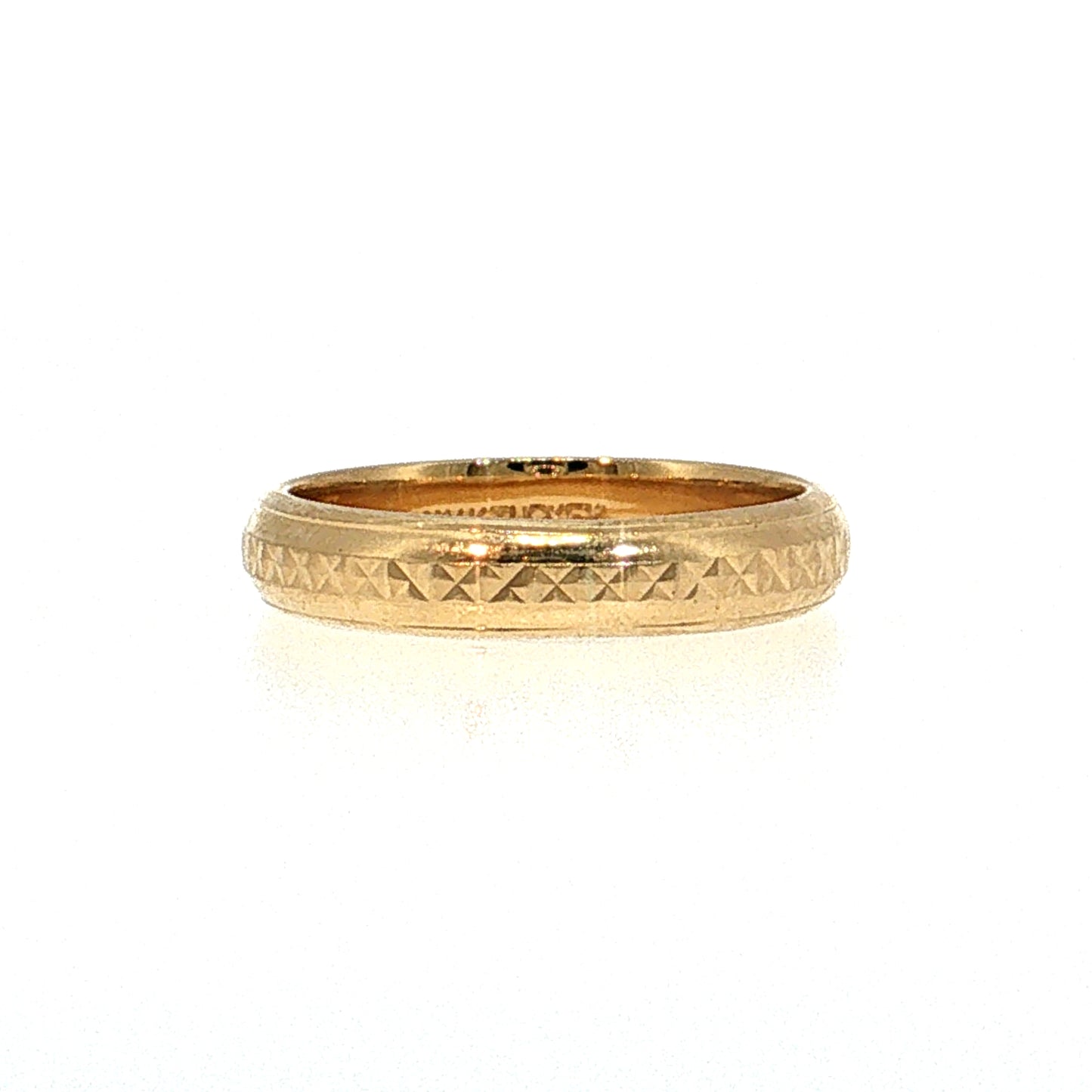 Engraved Men's Wedding Band 14k Yellow Gold