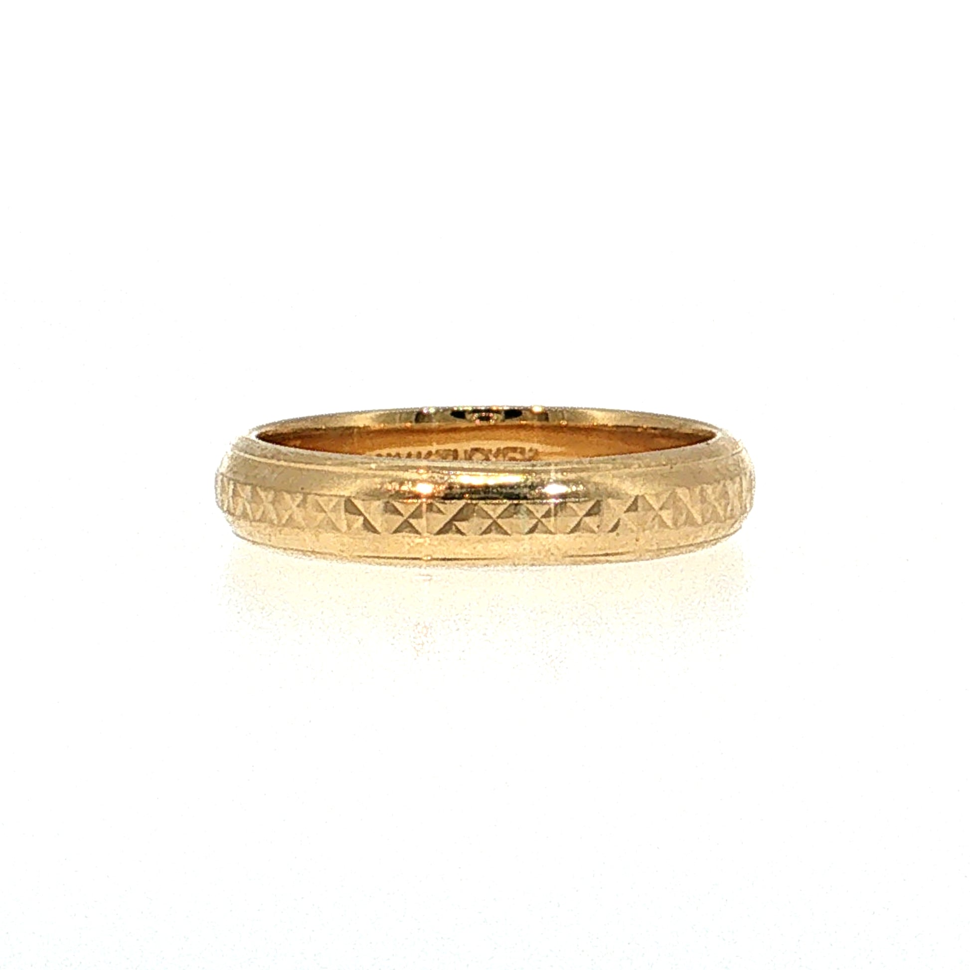 Engraved Men's Wedding Band 14k Yellow Gold