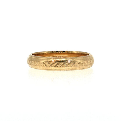 Engraved Men's Wedding Band 14k Yellow Gold