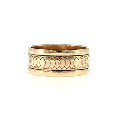 Engraved Wedding Band 14k Yellow Gold