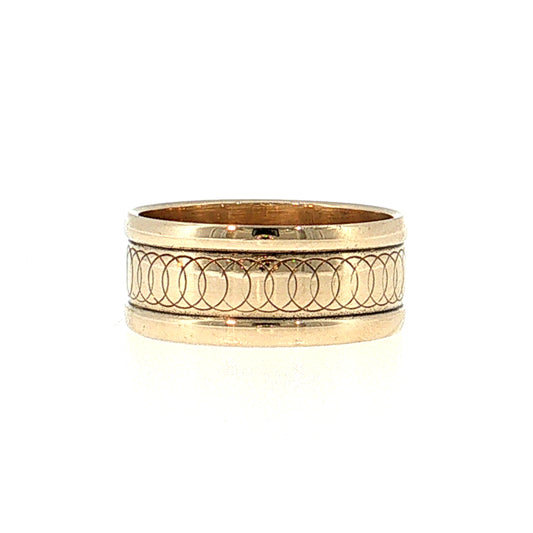 Engraved Wedding Band 14k Yellow Gold