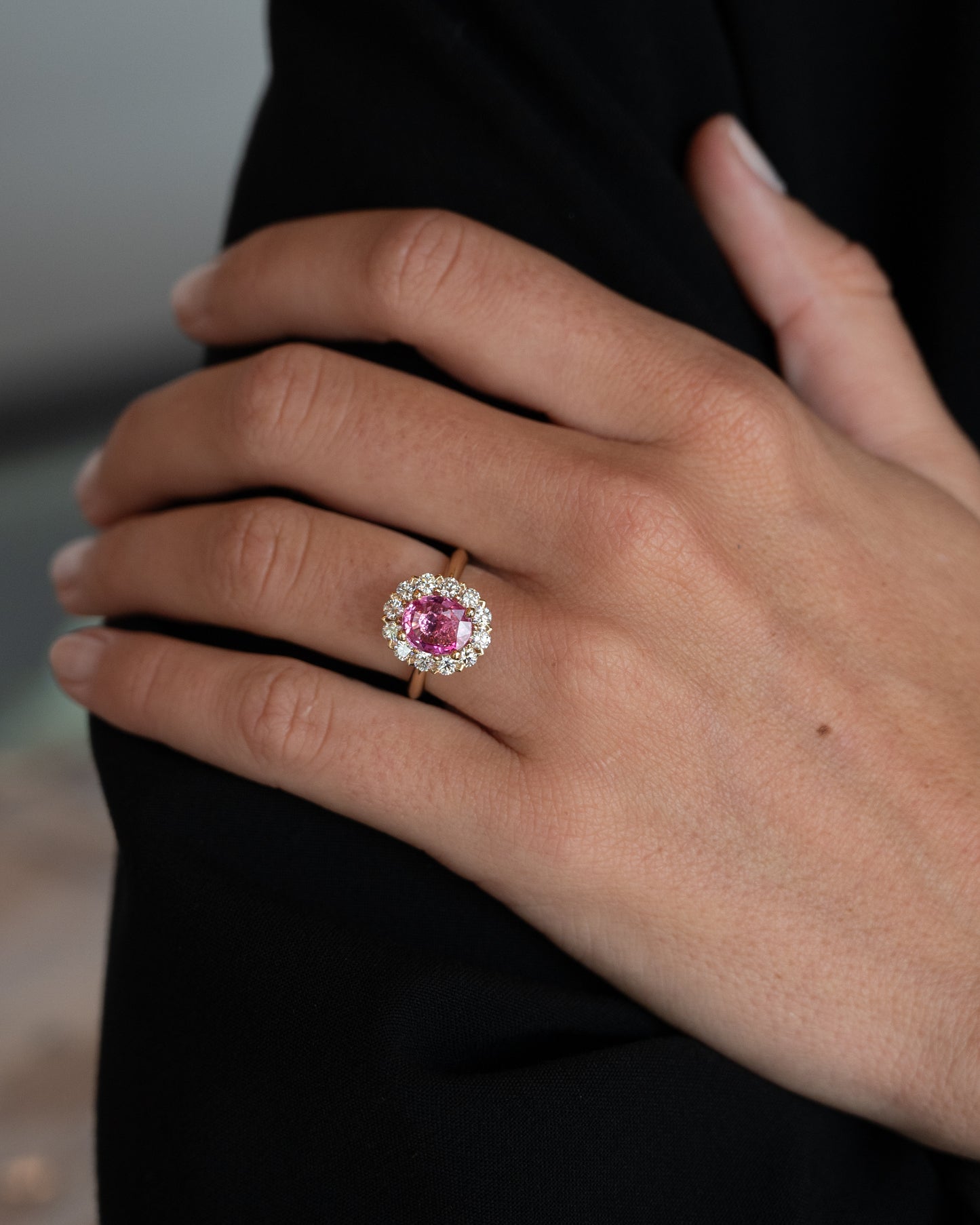 2.01 Padparadscha Sapphire Engagement Ring 14k