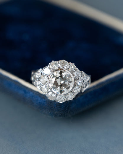 1.63 Vintage Art Deco Diamond Engagement Ring 14k