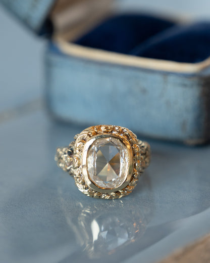 2.07 Vintage Victorian Rose Diamond Engagement Ring 14k