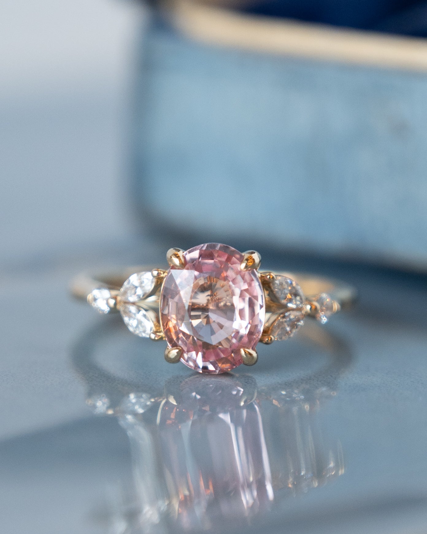 2.24 Padparadscha Sapphire Engagement Ring 14k