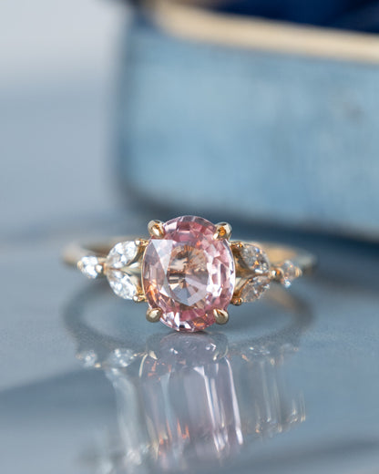 2.24 Padparadscha Sapphire Engagement Ring 14k