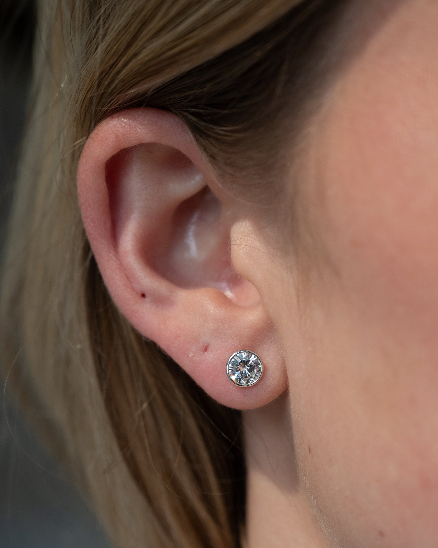 1.41 Round Brilliant Diamond Stud Earrings 14k White Gold