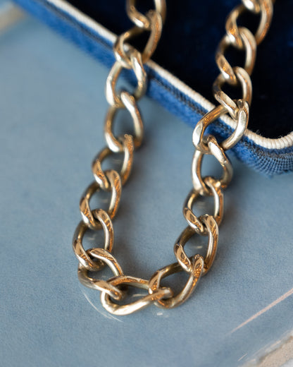 21" Oval Curb Link Chain Necklace 10k Yellow Gold