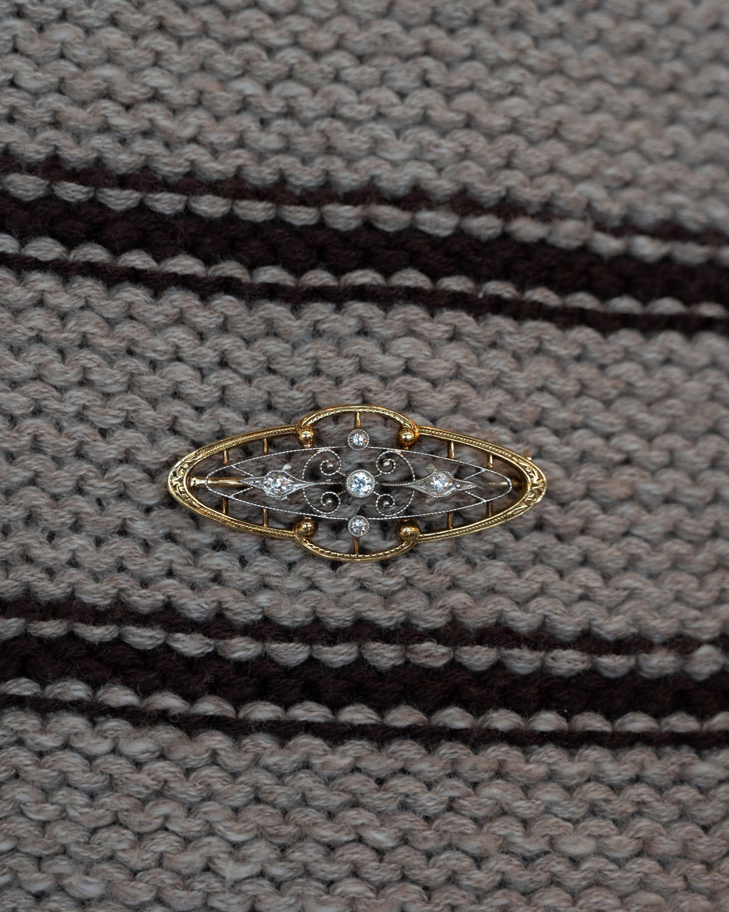 .16 Antique Edwardian Diamond Brooch 14k & Platinum