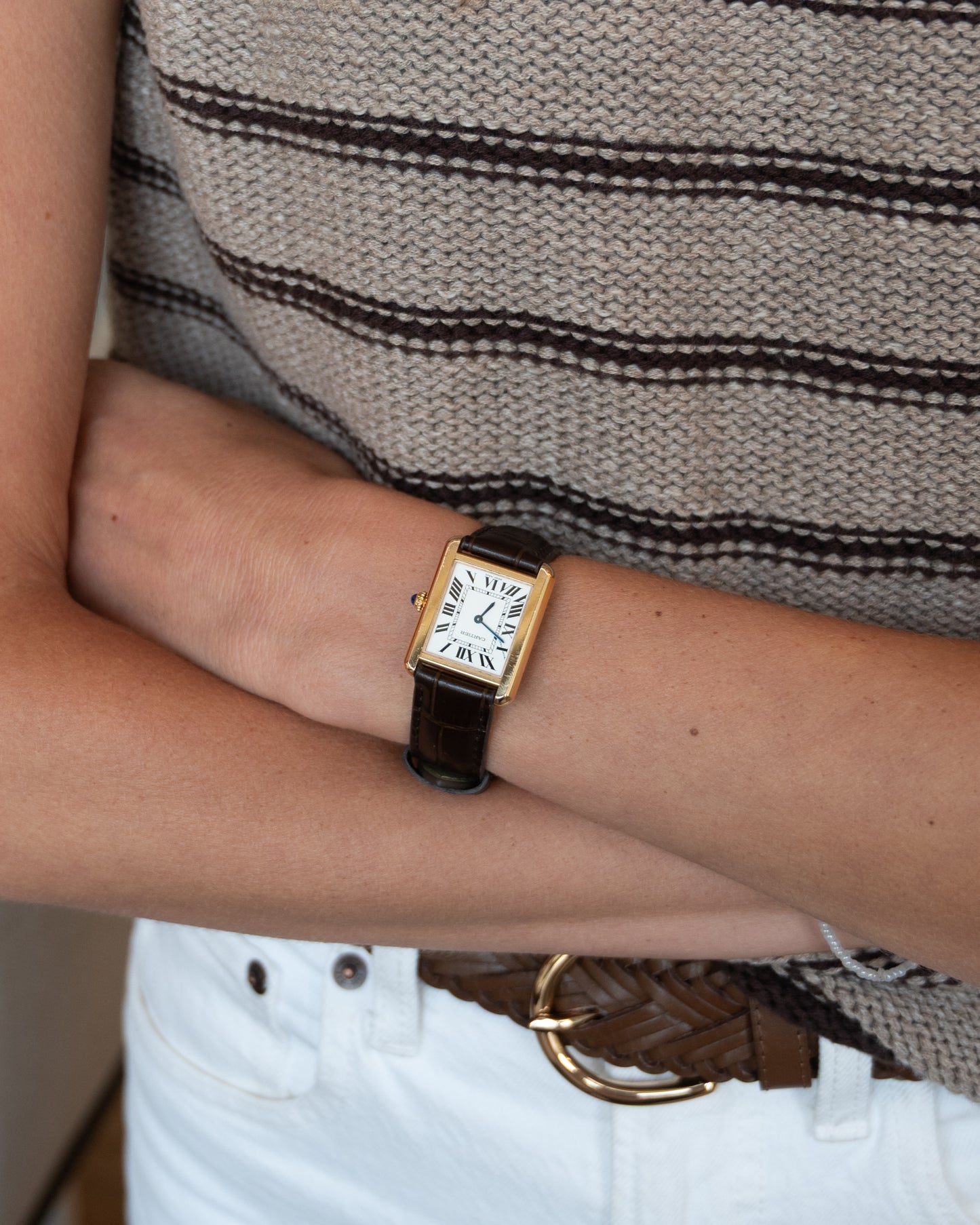Cartier Tank Solo Medium 18k Gold & Steel