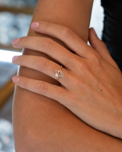2.71 Padparadscha Sapphire Solitaire Engagement Ring 14k Rose Gold