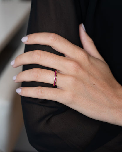 1.50 Ruby Eternity Wedding Band 14k Yellow Gold