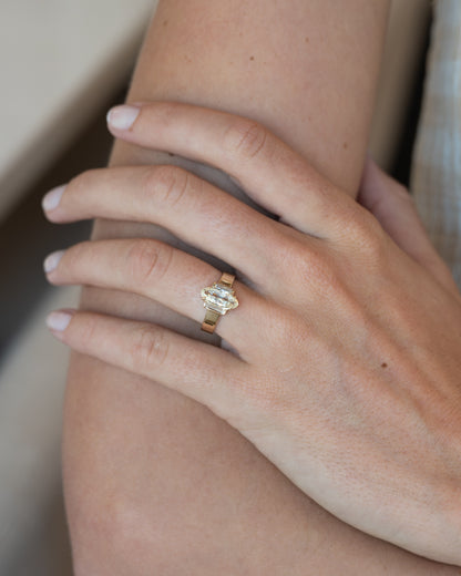 1.03 Oval Diamond Three Stone Engagement Ring 14k